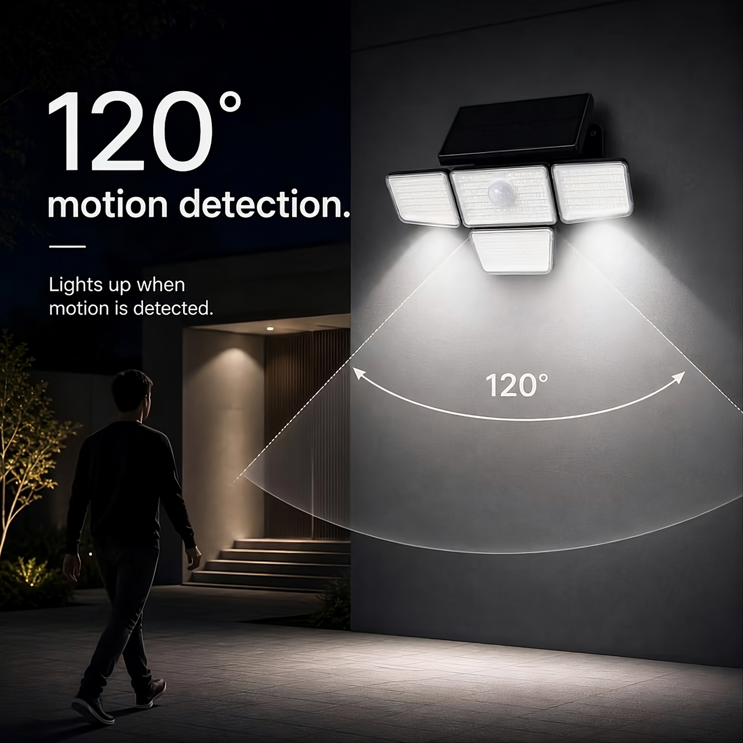 SS Collectives™ Solar Motion Sensor Wall Light | 212LED Outdoor Security Light