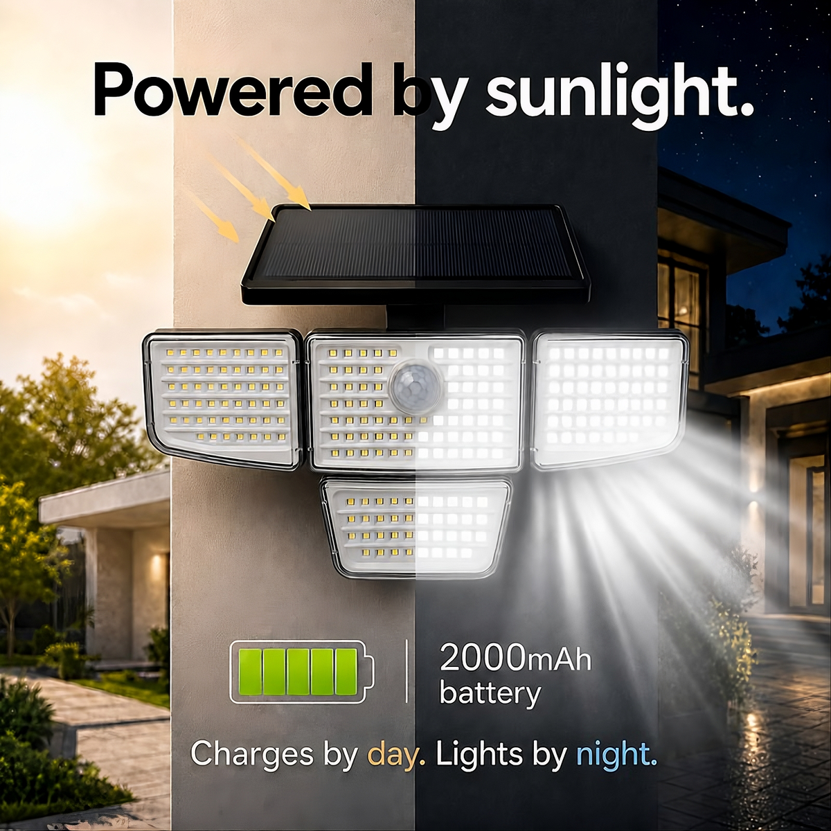 SS Collectives™ Solar Motion Sensor Wall Light | 212LED Outdoor Security Light